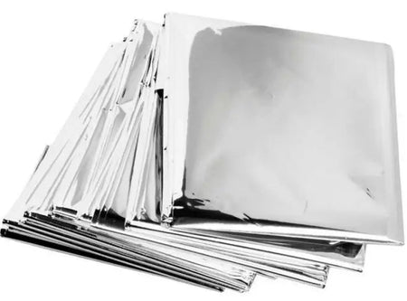 Emergency Survival Thermal Foil Blanket 210cm x 160cm - Waterproof &amp;amp; Windproof Silver 210X130cm