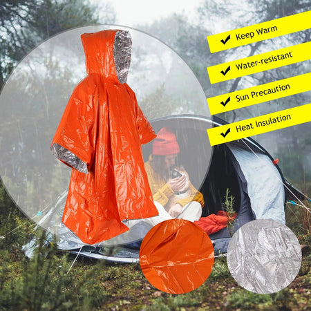 Emergency Waterproof Thermal Raincoat &amp;amp; Blanket