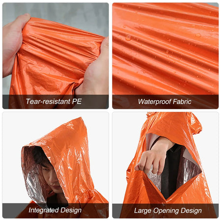 Emergency Waterproof Thermal Raincoat &amp;amp; Blanket