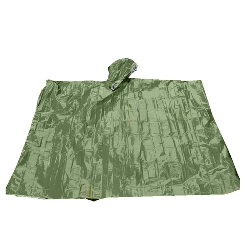 Emergency Waterproof Thermal Raincoat &amp;amp; Blanket  green