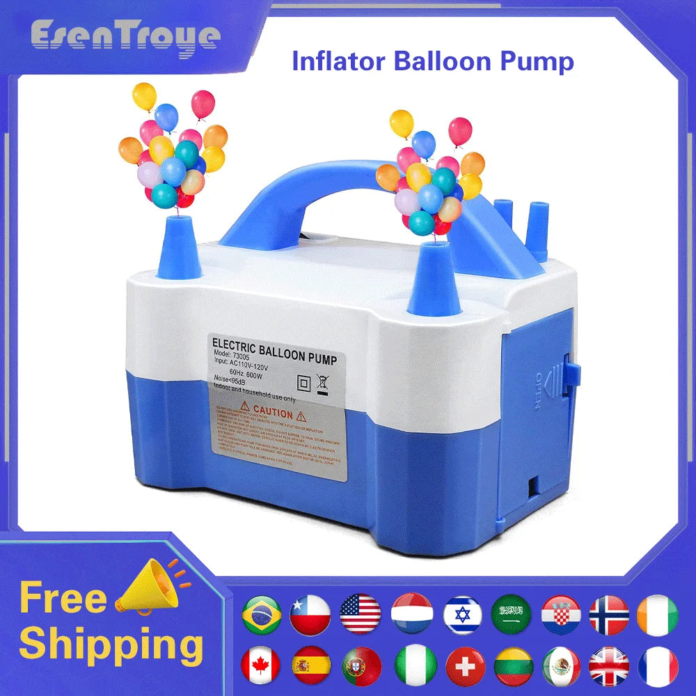 EsenTroye Double-hole AC Portable Electric Balloon Pump