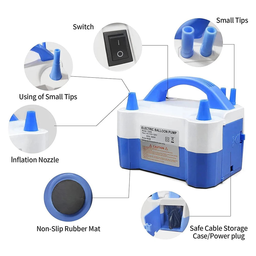 EsenTroye Double-hole AC Portable Electric Balloon Pump