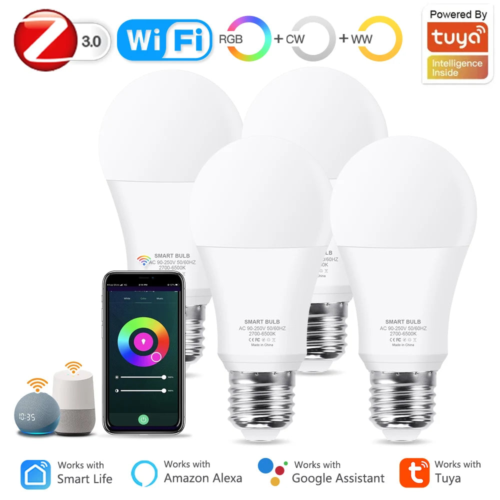 Excellux 18W/15W RGB Smart LED Bulb - Zigbee &amp;amp; WiFi Compatible