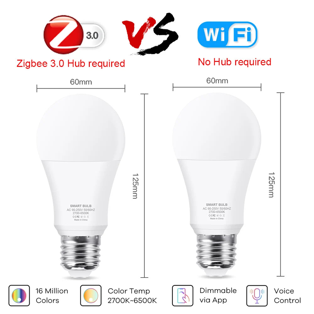 Excellux 18W/15W RGB Smart LED Bulb - Zigbee &amp;amp; WiFi Compatible