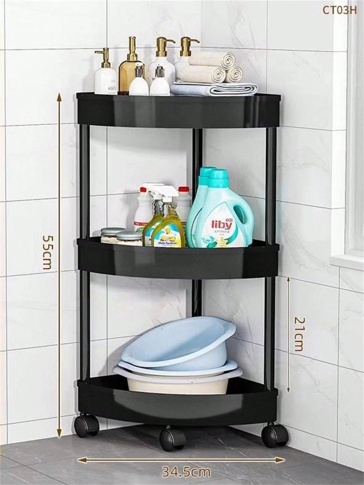 Multicolour Rolling Storage Cart - Space-Saving Organizer for Home &amp; Office