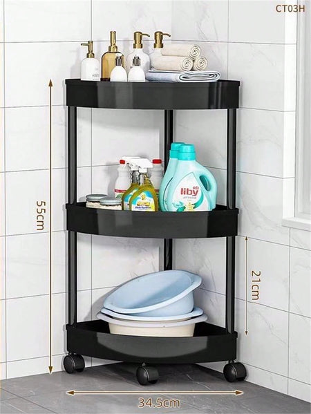 Multicolour Rolling Storage Cart - Space-Saving Organizer for Home &amp; Office