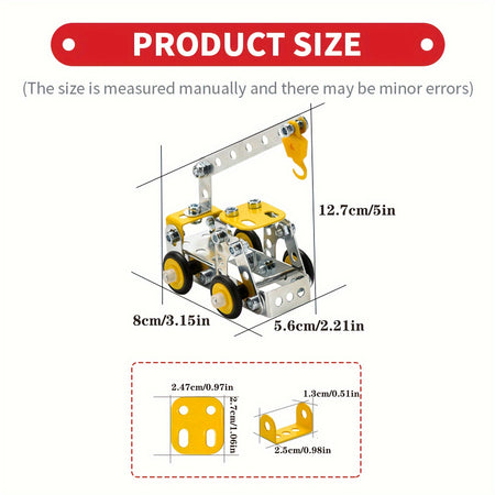 330PCS 4-in-1 Metal Engineering Vehicle Building Blocks Kit for Ages 8+