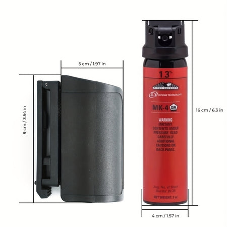 360&deg; Rotating Pepper Spray Holster - Durable Nylon, Tactical, Belt &amp; Molle Compatible