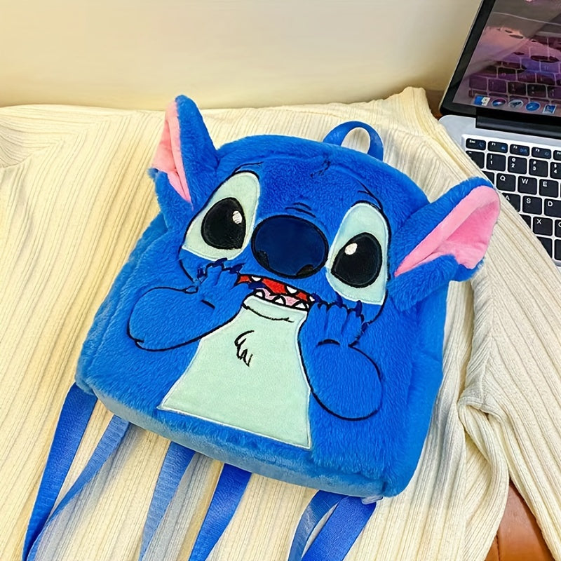 Disney Stitch Plush Backpack - Cute Faux Fur Daypack for Travel & Shopping - Cyprus