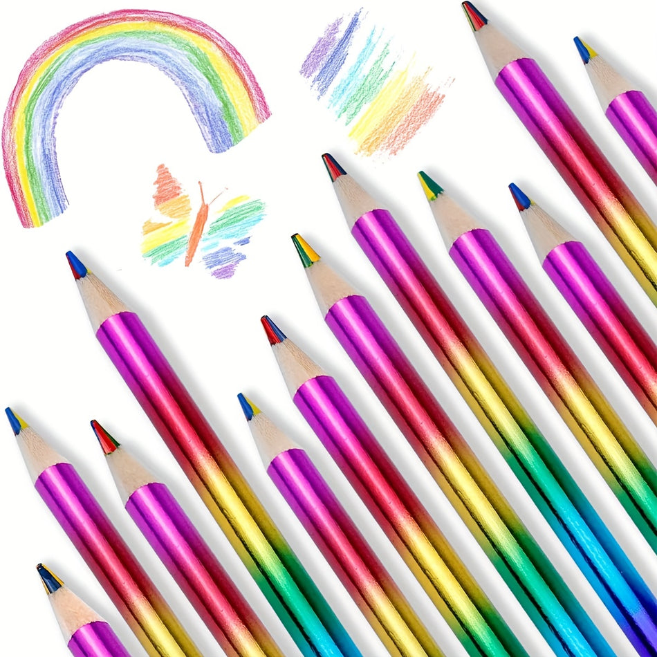 16pcs Χρωματισμένα μολύβια ουράνιου τόξου σε 4 χρώματα - ζωντανό σετ καλλιτεχνών, φοιτητών, δασκάλων - Κύπρος