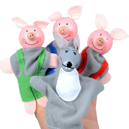 Finger Puppets Set Baby 10 pcs Animals Plush Doll Hand Cartoon  Family Hand Puppet Cloth theater Educational Toys for Kids Gifts