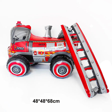 Fire Truck Firefighter Party Supplies - Plates, Napkins, Cups, Tablecloth - Boy Firefighter Theme Birthday Decorations Fire truck balloon
