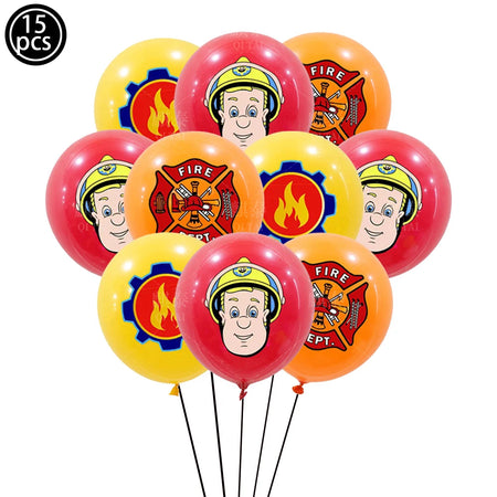 Fire Truck Firefighter Party Supplies - Plates, Napkins, Cups, Tablecloth - Boy Firefighter Theme Birthday Decorations latex balloon