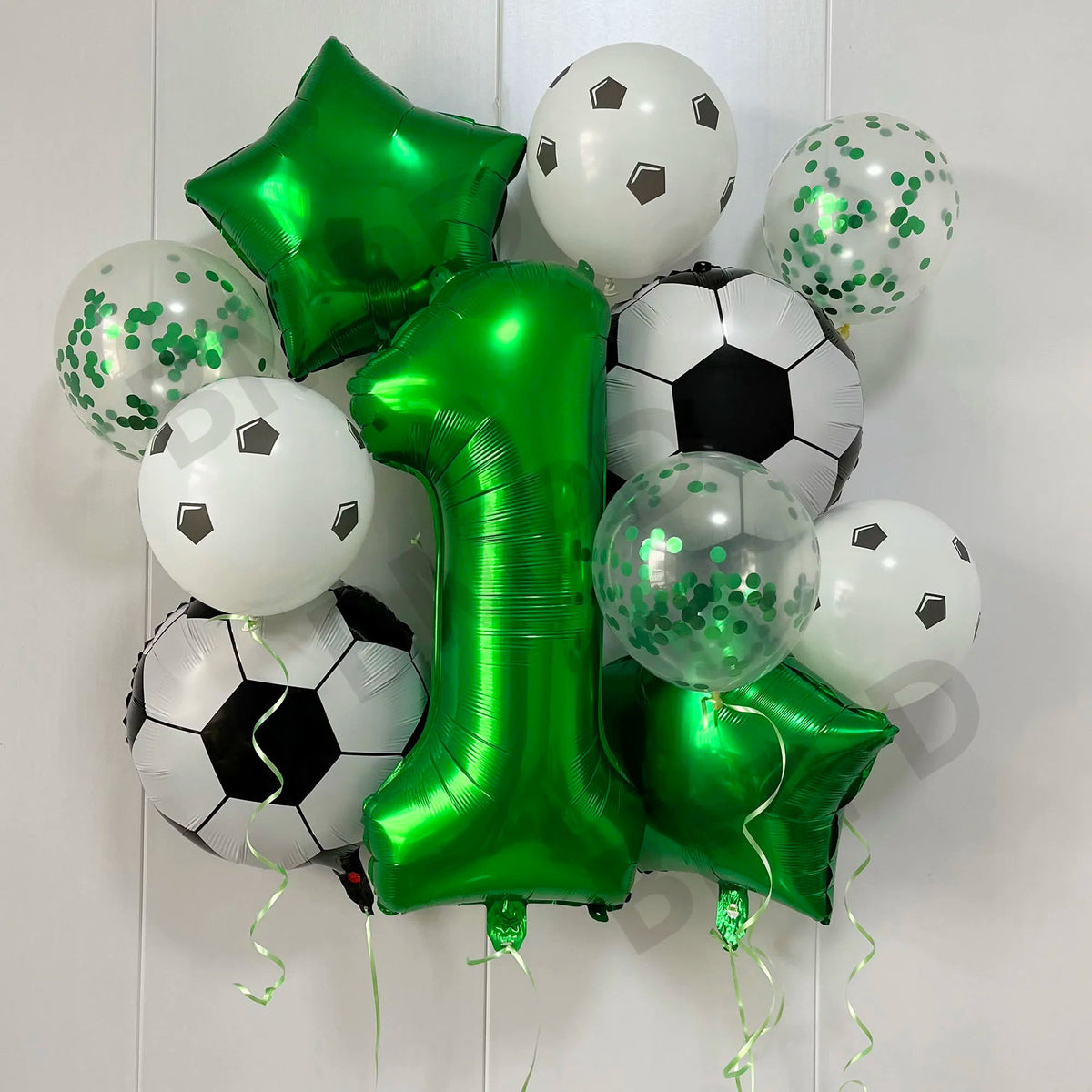 Football Birthday Party Decorations Balloons Kids Boy 32 Inch Green Blue Number Ball Soccer Party Supplies
