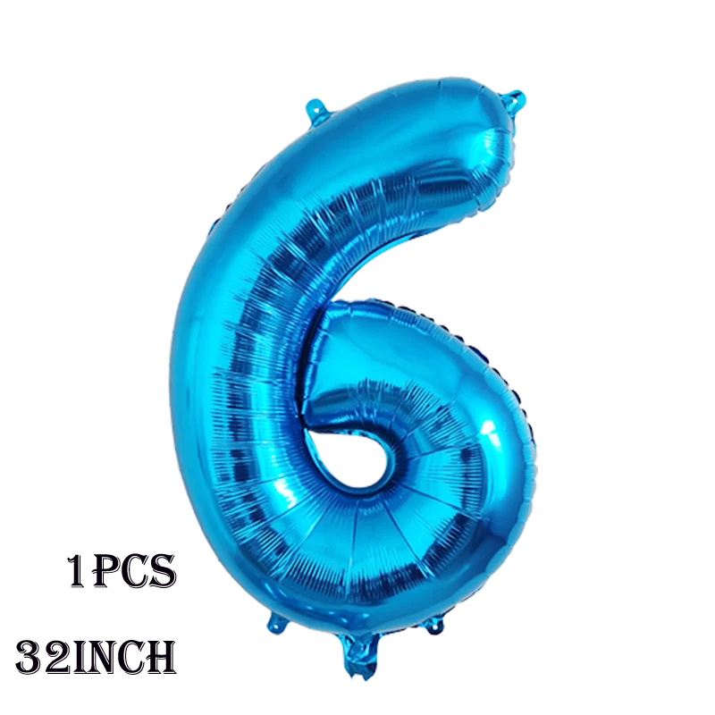 Football Birthday Party Decorations Balloons Kids Boy 32 Inch Green Blue Number Ball Soccer Party Supplies as picture 2 / Other / as picture | CHINA