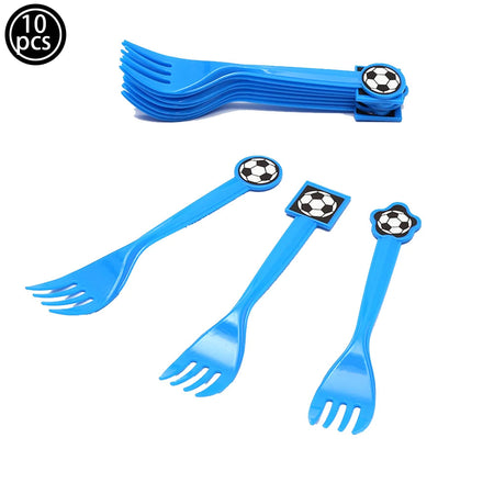 Football Fever Party Tableware Set - Soccer Birthday Decorations 10pcs forks
