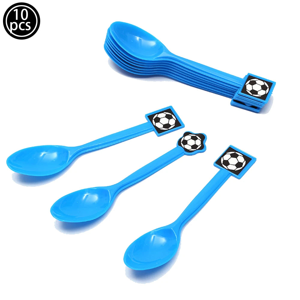 Football Fever Party Tableware Set - Soccer Birthday Decorations 10pcs spoons