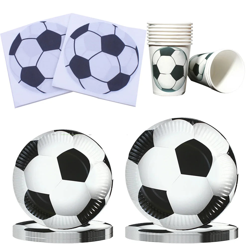 Football Fever Party Tableware Set - Soccer Birthday Decorations