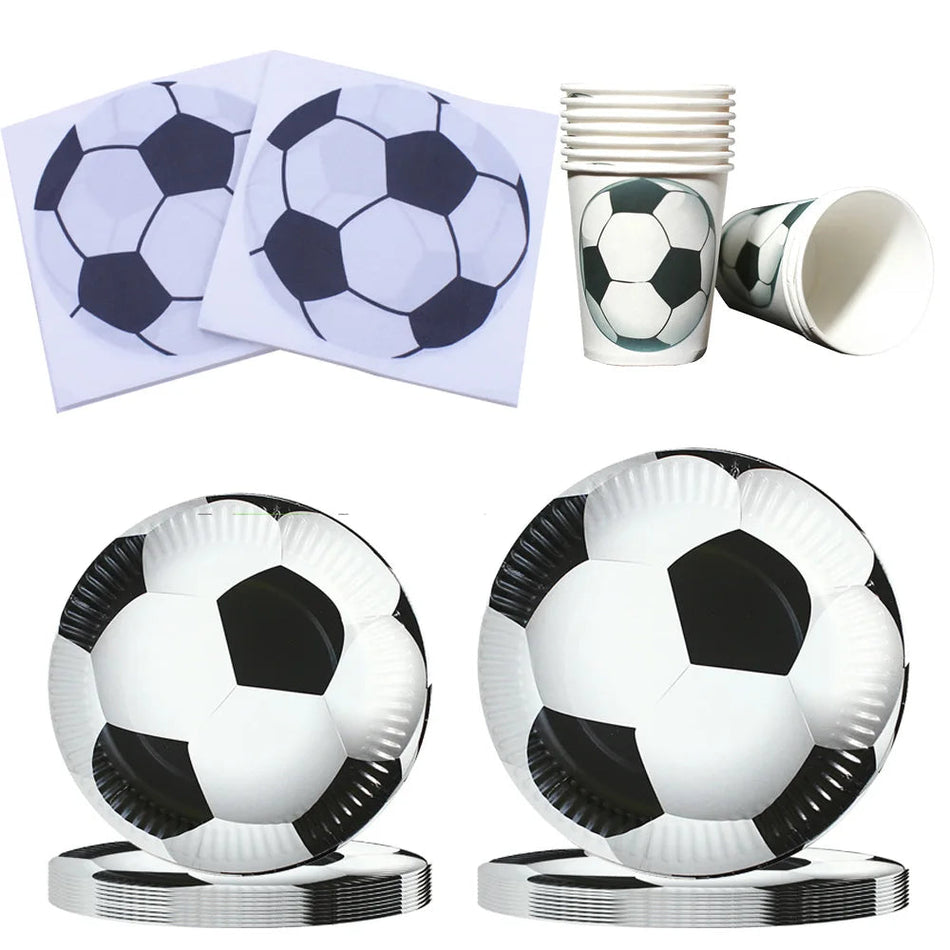 Football Fever Party Tableware Set - Soccer Birthday Decorations