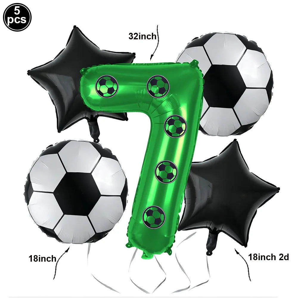 Football Fever Party Tableware Set - Soccer Birthday Decorations Beige