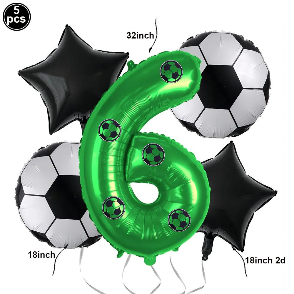 Football Fever Party Tableware Set - Soccer Birthday Decorations GRAY