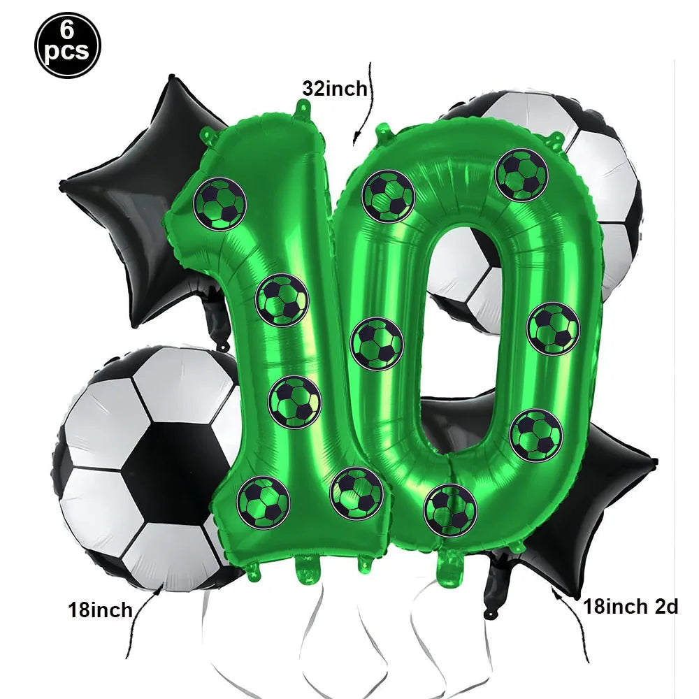 Football Fever Party Tableware Set - Soccer Birthday Decorations Sky blue