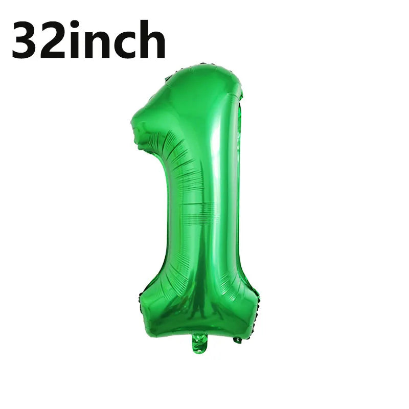 Football Soccer Party Balloon Decor Set - Green Number 32Inch