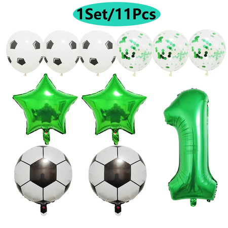 Football Soccer Party Balloon Decor Set - Green Number 32Inch