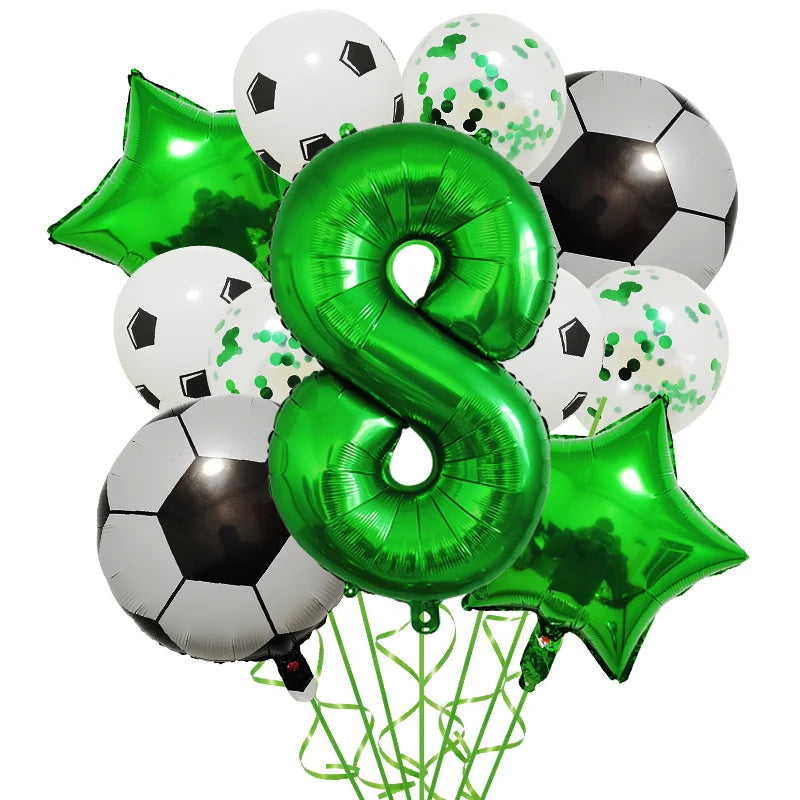 Football Soccer Party Balloon Decor Set - Green Number 32Inch set-8 / Other / as shown | CHINA