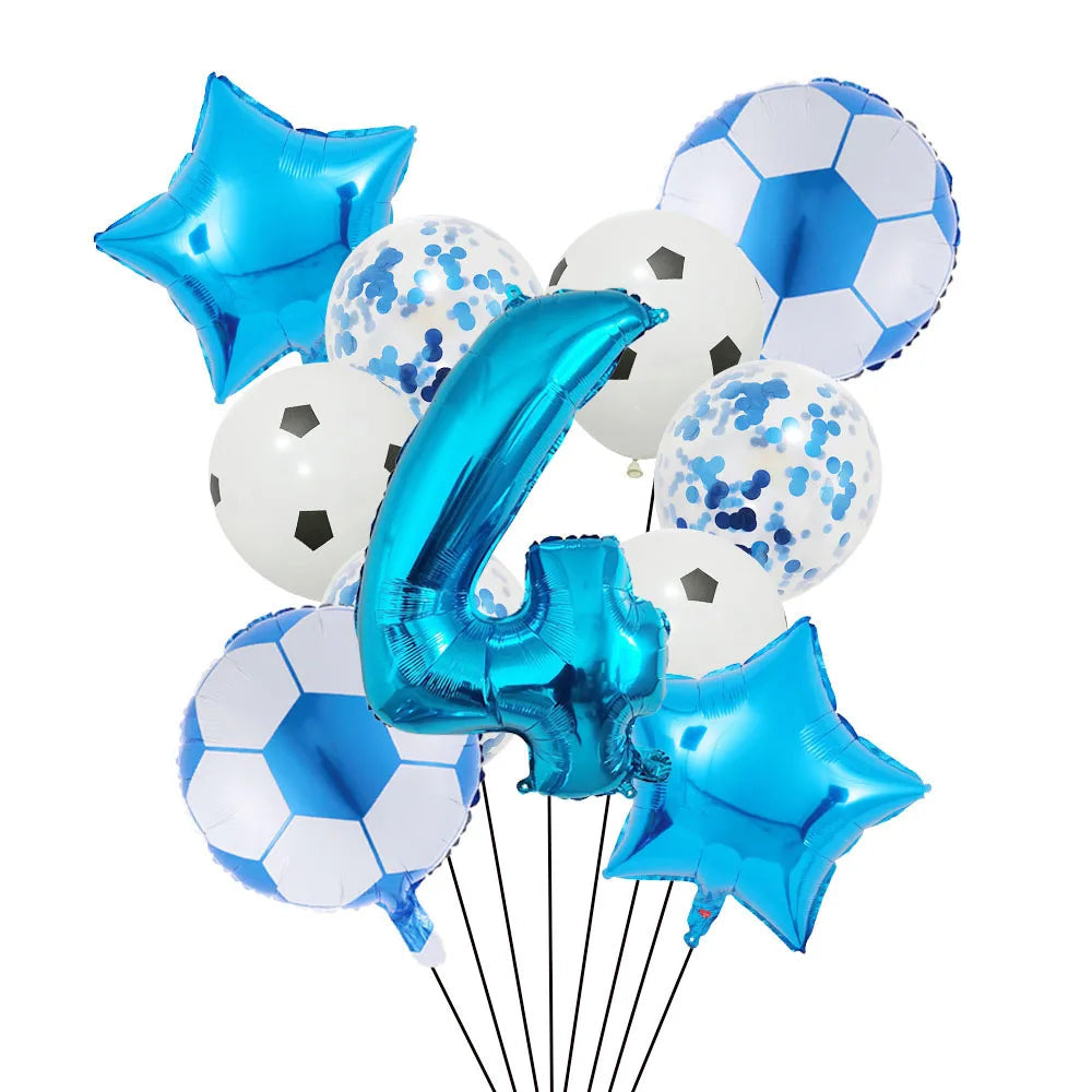 Football Soccer Party Balloon Decor Set - Green Number 32Inch set blue-4 / Other / as shown | CHINA
