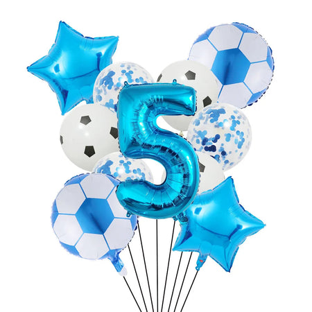 Football Soccer Party Balloon Decor Set - Green Number 32Inch set blue-5 / Other / as shown | CHINA