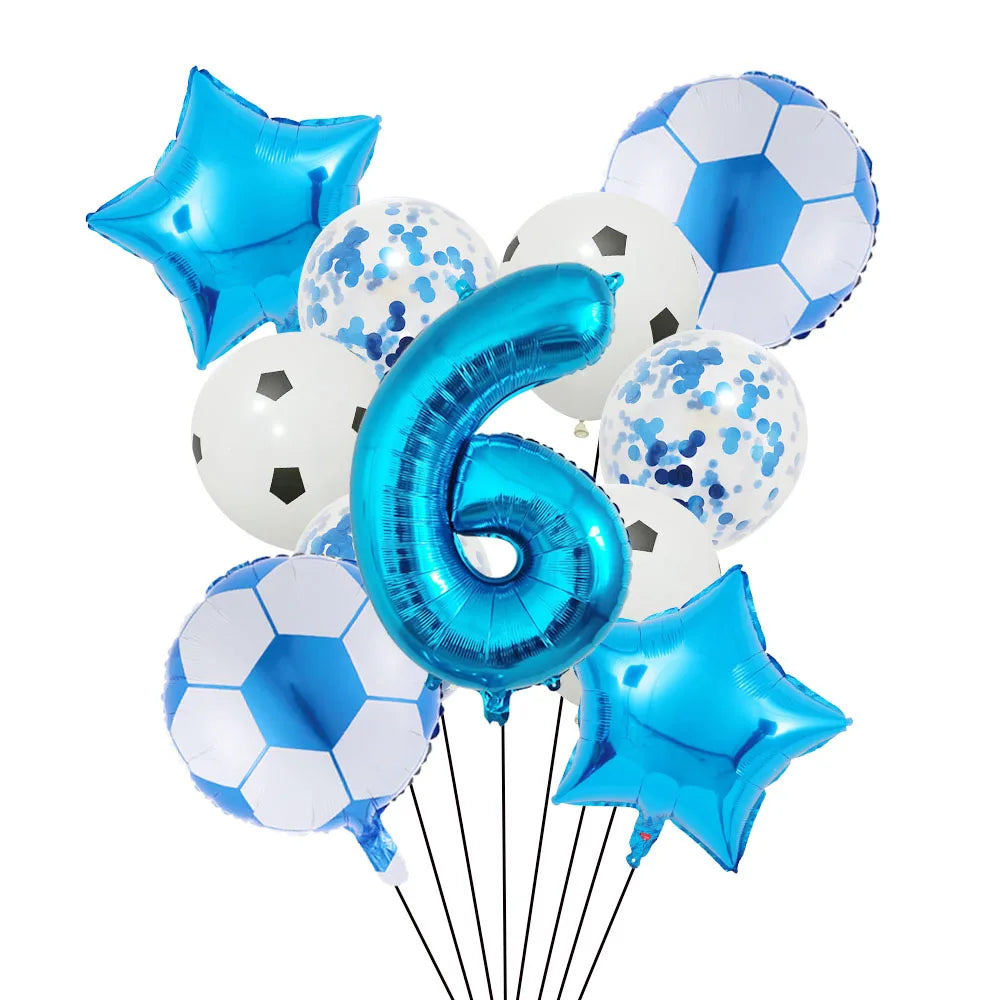 Football Soccer Party Balloon Decor Set - Green Number 32Inch set blue-6 / Other / as shown | CHINA