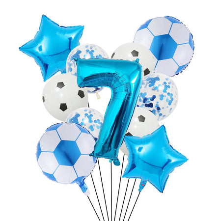 Football Soccer Party Balloon Decor Set - Green Number 32Inch set blue-7 / Other / as shown | CHINA