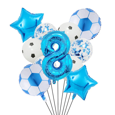 Football Soccer Party Balloon Decor Set - Green Number 32Inch set blue-8 / Other / as shown | CHINA