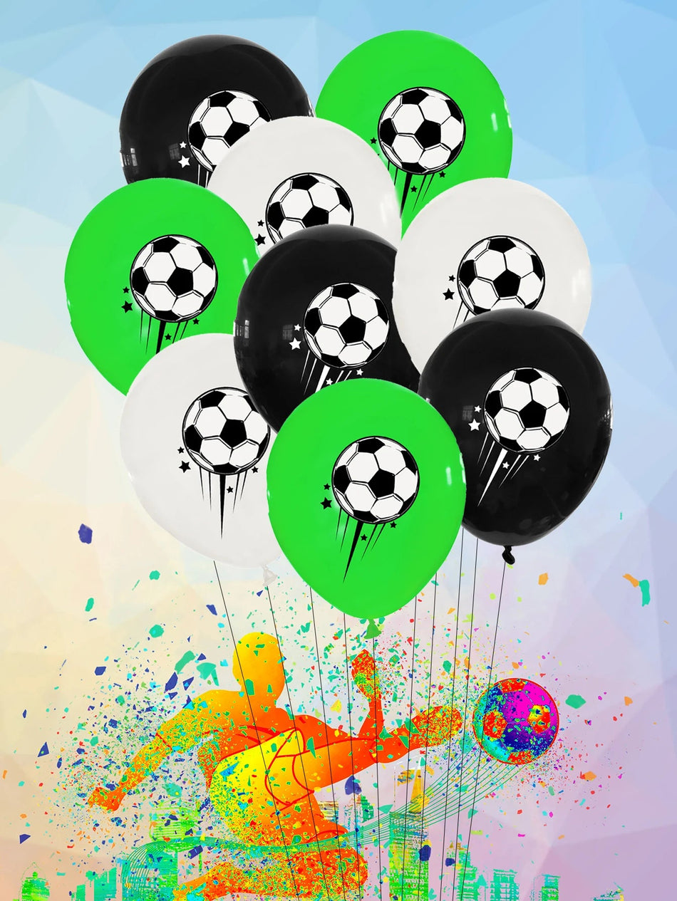 Football Theme 12-inch Latex Balloons Set for Kids' Birthday Party Decoration