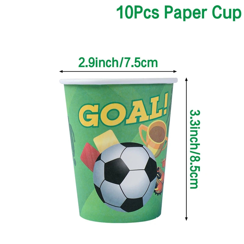 Football Theme Party Decoration Set - Perfect for Boy's Birthday, Baby Shower, or Children's Day 10pcs cup