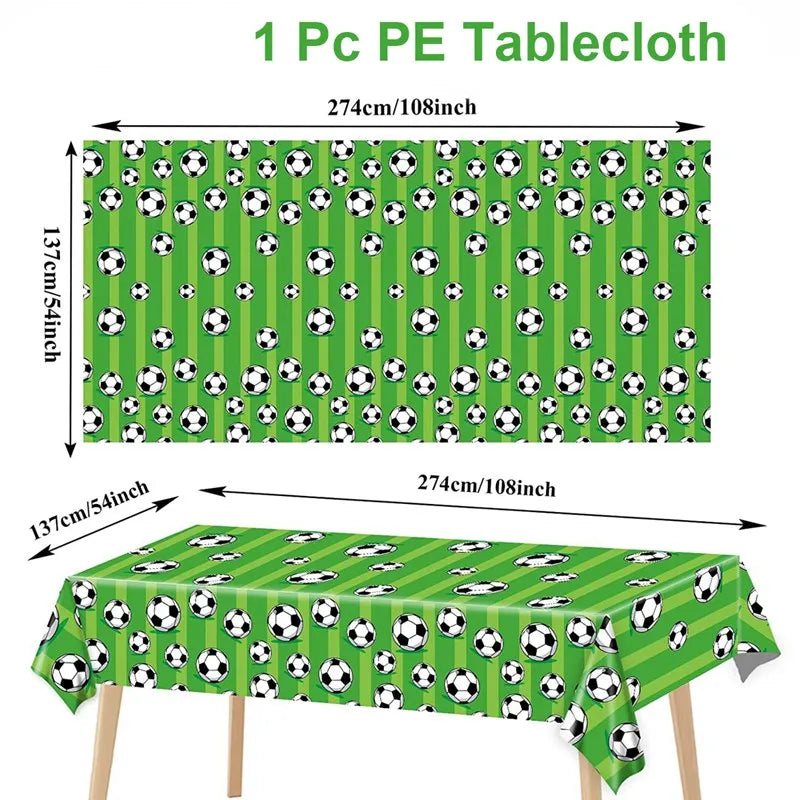 Football Theme Party Decoration Set - Perfect for Boy's Birthday, Baby Shower, or Children's Day 1pcs tablecloth