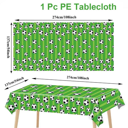 Football Theme Party Decoration Set - Perfect for Boy's Birthday, Baby Shower, or Children's Day 1pcs tablecloth