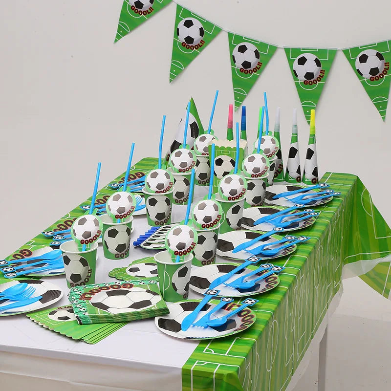 Football Theme Party Tableware &amp;amp; Decor Set - Perfect for Kids Birthday Parties
