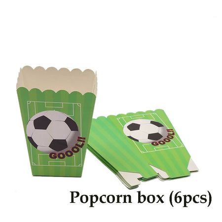 Football Theme Party Tableware &amp;amp; Decor Set - Perfect for Kids Birthday Parties  Popcorn box 6pcs