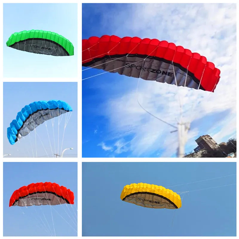 free shipping 2.5m large Dual Line Stunt Sport soft Kite with control bar kitesurfing outdoor toys flying kiteboard Random Color