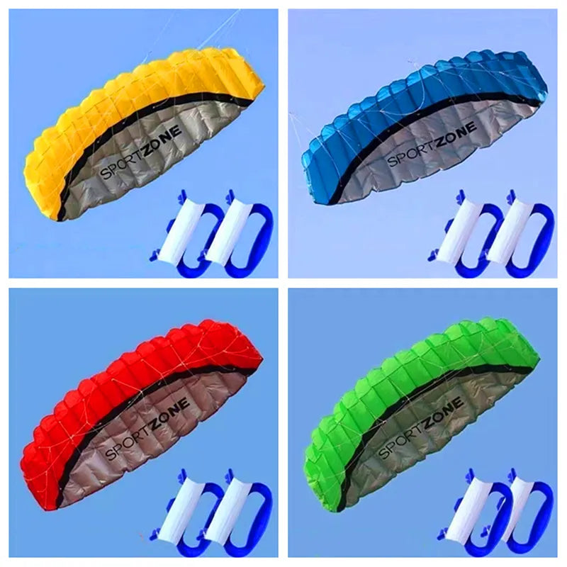 free shipping 250cm dual line stunt power kites flying toys for kids kite surf beach kites professional wind kites factory sport Yellow
