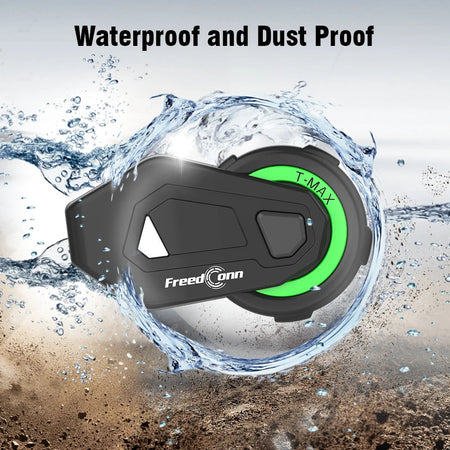 FreedConn T MAX M Motorcycle Helmet Intercom Waterproof Buletooth 5.0 Music Headset Motorbike FM Headphone 2 in 1 Earphone