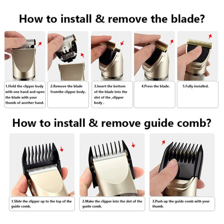 Full Body Washable Electric Hair Clipper Ceramic Professional Fine Adjustable Hair Trimmer Low Noise Hair Cutting Machine Razor