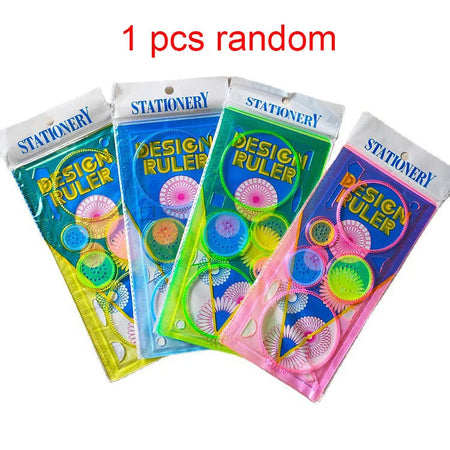 Funny Interlocking Gears Wheels Spirograph Drawing Toys Set Creative Educational Toy for Children Painting Drawing Accessories 1pcs random