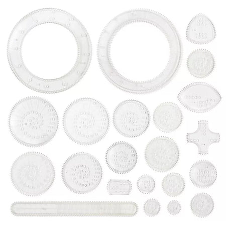 Funny Interlocking Gears Wheels Spirograph Drawing Toys Set Creative Educational Toy for Children Painting Drawing Accessories 22pcs