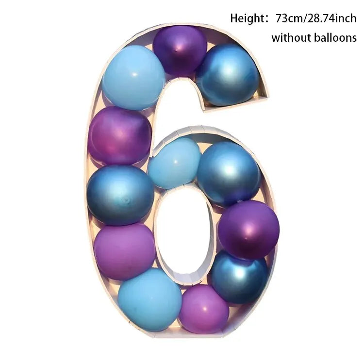 Giant Birthday Figure Balloon Filling Box 1st-50th Birthday Number Frame NUMBER / Other / 6