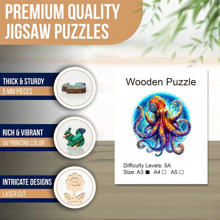 Giant Octopus Wooden Puzzle for Jigsaw Lover, Uniquely Stress Relieves Toys, Christmas Birthday Gift Decor Family Game