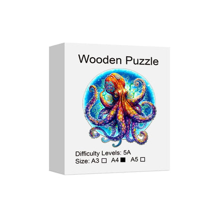 Giant Octopus Wooden Puzzle for Jigsaw Lover, Uniquely Stress Relieves Toys, Christmas Birthday Gift Decor Family Game A4