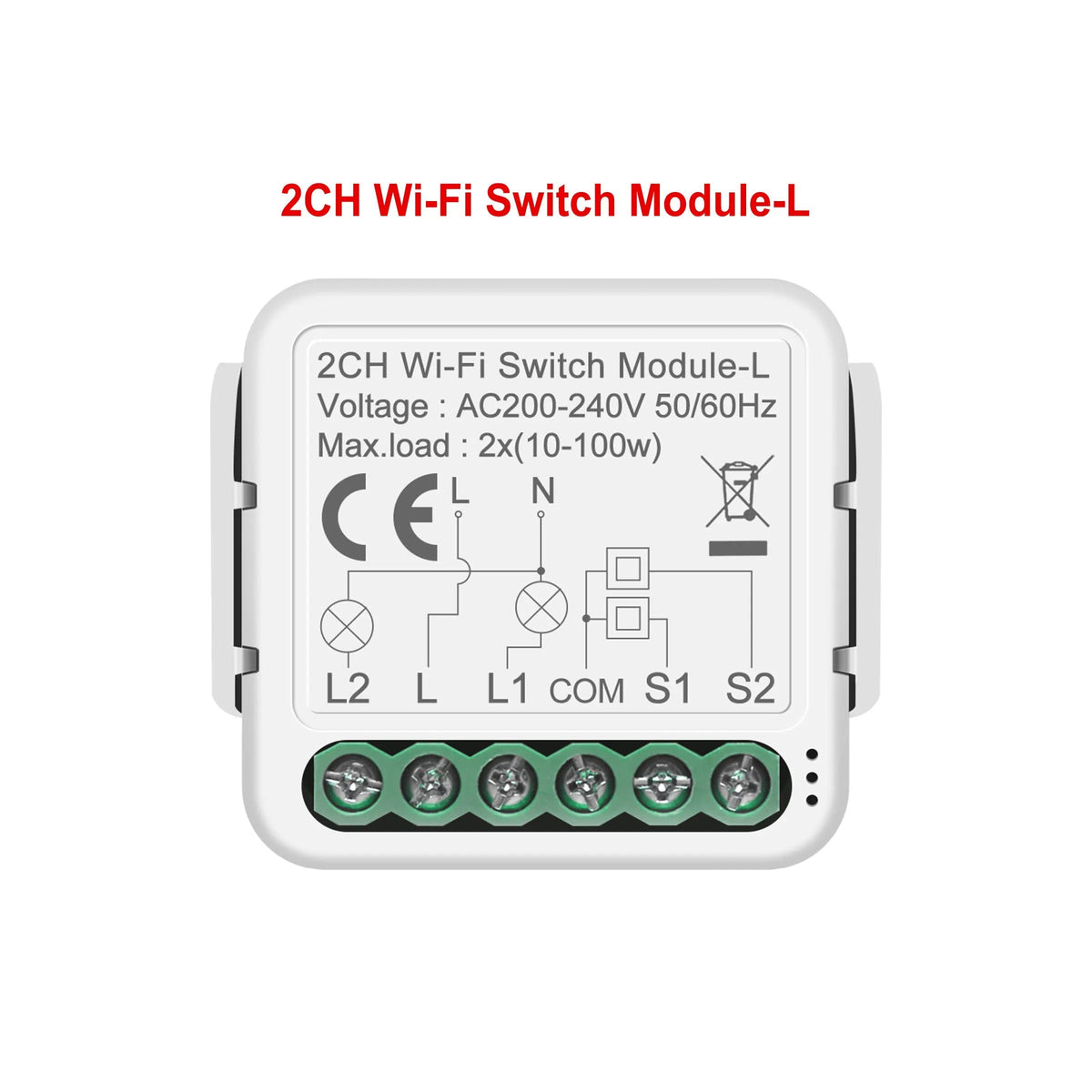 GIRIER Tuya WiFi Smart Switch Module No Neutral Wire Required Breaker Relay 1 2 3 4 Gang Supports 2 Way Control Alexa Hey Google